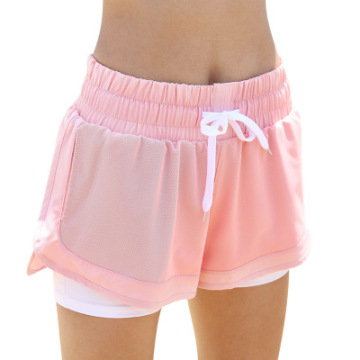Summer New Double Layer Mesh Quick-Dry Fitness Gym Yoga Shorts for Women