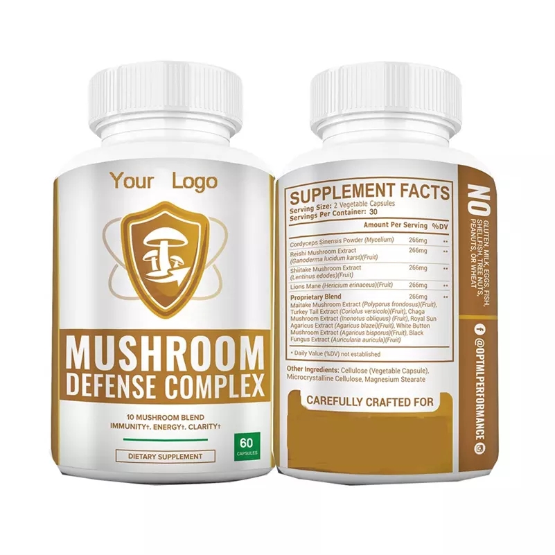 Private Label Nootropic Ginkgo biloba Bacopa monnieri Mushroom capsules Vegan DHA Brain Booster Supplements capsules