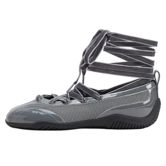 Comfortable Women's Sporty Ballet Lace Up Footwear