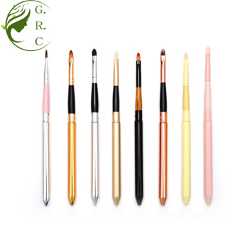 Metal Portable Retractable Angular Lip Liner Makeup Brush