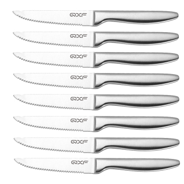 8 Piece Stainless Steel Ultra-Sharp Serrated Steak Knife Set