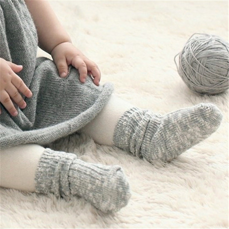 Solid Color Thicken Baby Childrens Boys Girls Cotton Socks Soft Newborn Toddler Infant Kids Non Slip Fashion Autumn Winter Socks