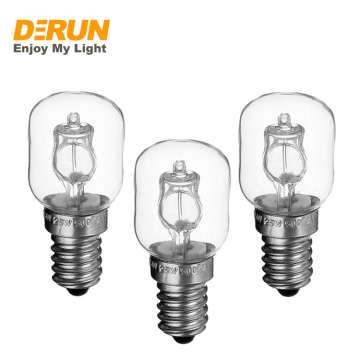 300 Degree T25 Oven Bulb - Halogen Lampblack Tubular Clear Glass E14 Base Oven Lighting Bulb (18W/28W/42W)