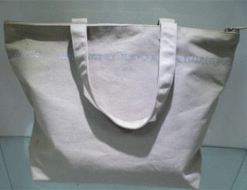 China Shopping Bag Manufacture Wholesale Canvas Millitary Green Simple and Durable Zipper Tote Shopping Bag Promotional Bag
