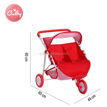 Double Doll Stroller for Twins - Baby Toy with Double Seats