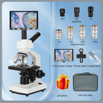High Magnification LED Light Biological LCD Microscope with 7 Inch Screen