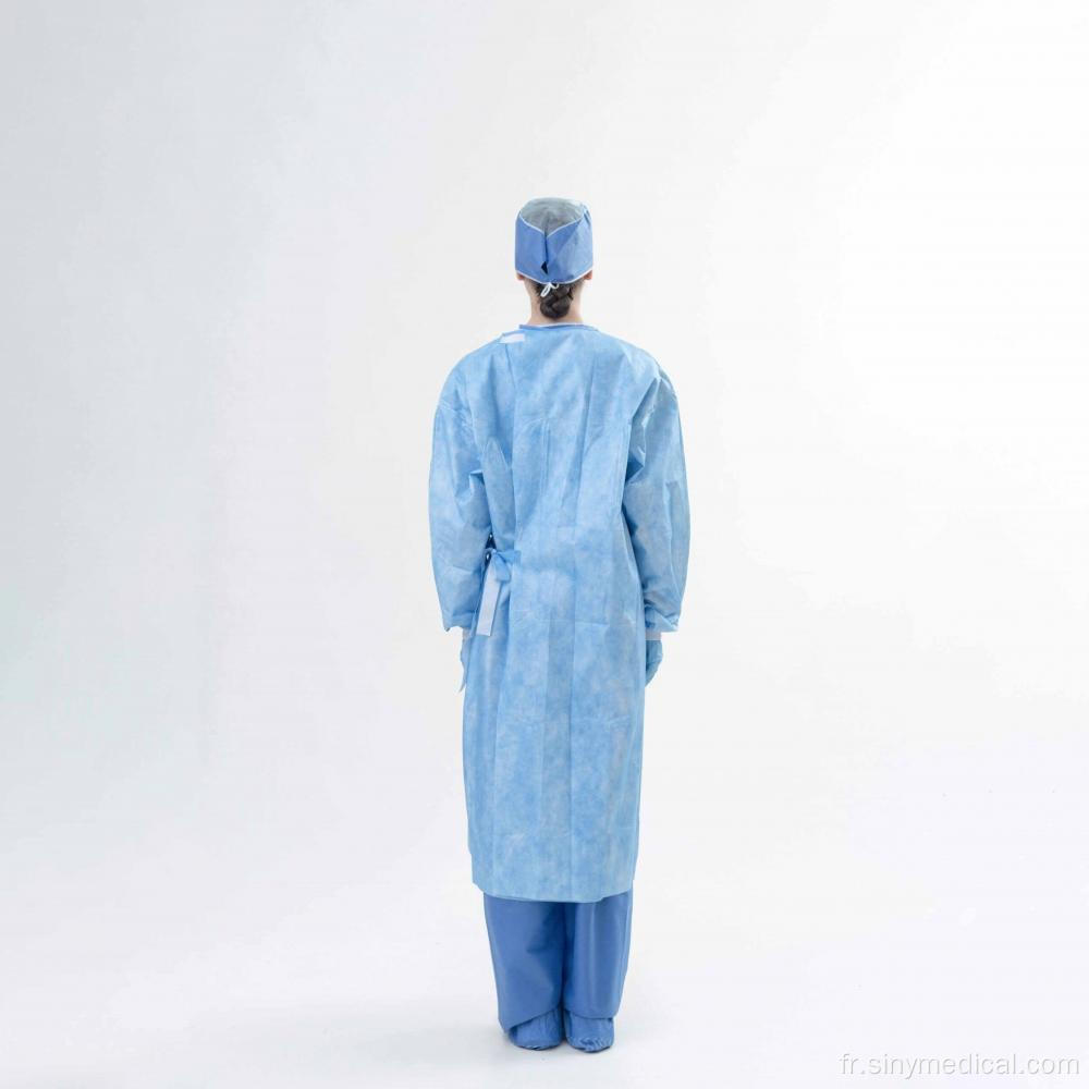 Robe d'isolement non tissé de l'hôpital