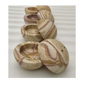 Natural Wood Marble Travertine Sandstone Mini Sphere Arabic Incense Burner