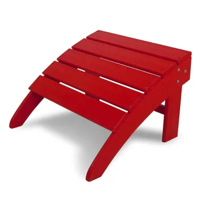Recycled Red HDPE Resin Ottoman for Adirondack Chair - Outdoor Garden Furniture