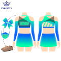 Top Quality Rhinestones Fashion Girls Cheerleader Uniform