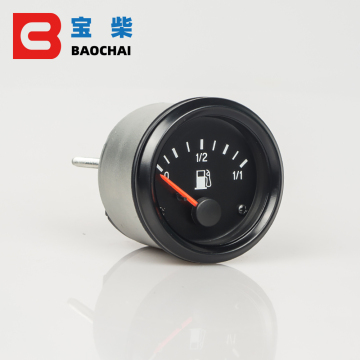 Calibre de nivel de combustible LED blanco de 52 mm con borde negro para automóviles y camiones de 12V