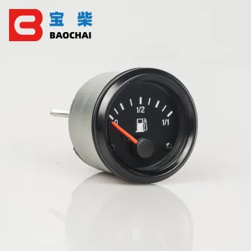 52mm White LED Fuel Level Gauge with Black Rim for 12V Cars and Trucks
