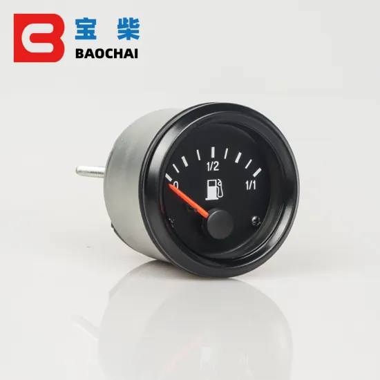 52mm White LED Fuel Level Gauge with Black Rim for 12V Cars and Trucks