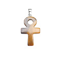 Yellow Tiger Eye Stone Handmade Craved Ankh Pendant (20x30mm) Keychain