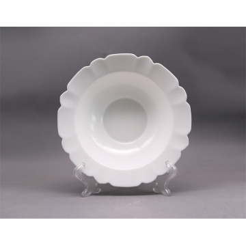 Blommaform elegant vit opal glas middagsplatta