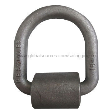 D ring with supporting point, forged, made of carbon steel, galvanized surface, available in black