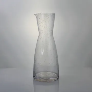 Hand Blown Bubble Effect Bedside Water Glass Carafe