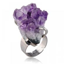 Natural Drusy Amethyst Gemstone rings