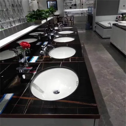 Black Saint Laurent Marble St. Taupe Gold Vein Stone - Top Quality