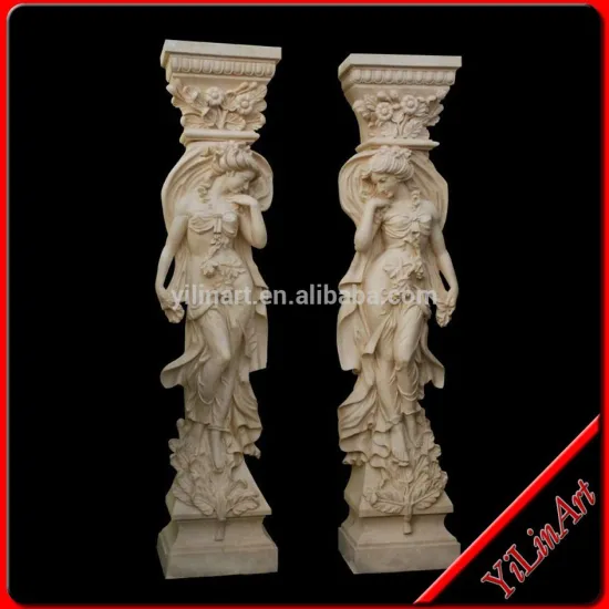 Carved Stone Marble Pillar Statue Design