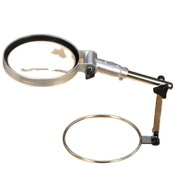 Metal Folding Desk Magnifying Glass with LED Light