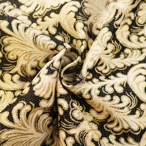 Tissu rideau Jacquard en gros à la fleur d&#39;encre d&#39;or