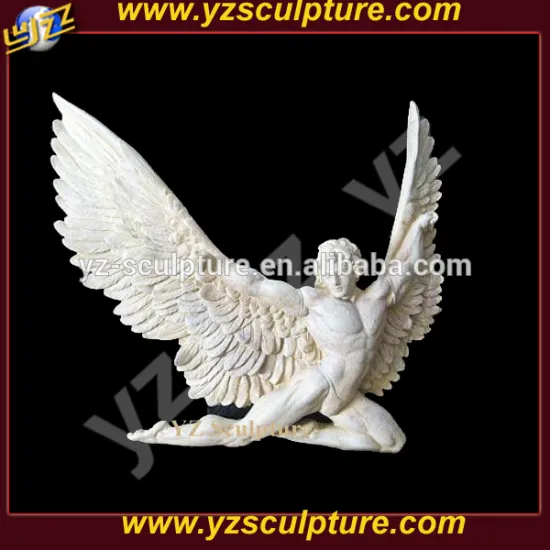 beautiful life size white marble religious angel statue