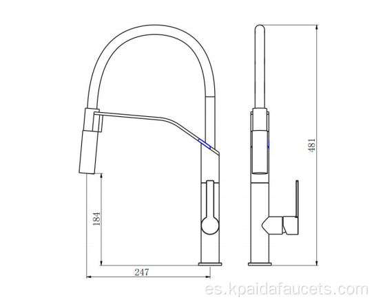 Grifo de fregadero de cocina de latón sólido