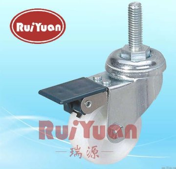 Nylon threaded stem brake plastic pedal caster