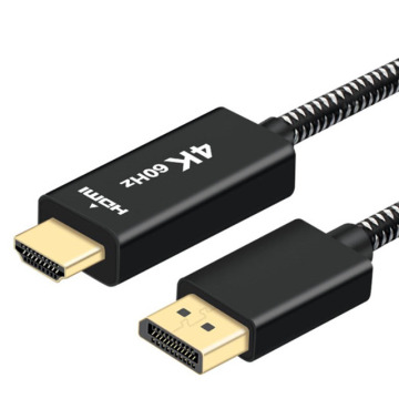 4K 30 Hz DisplayPort an HDMI -Kabel DP1.4 MALE BRAID SHILDED -Konverter für Monitor -Projektor Computer