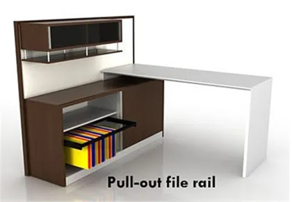 Office L Shaped Desk with Bookcase