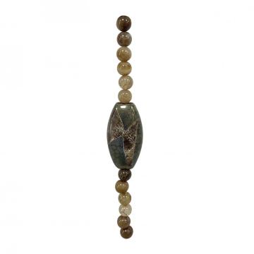 Beads de agate redondo de estilo Batik para hacer joyas