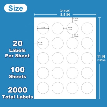 1.5" round 20 labels per label sheet
