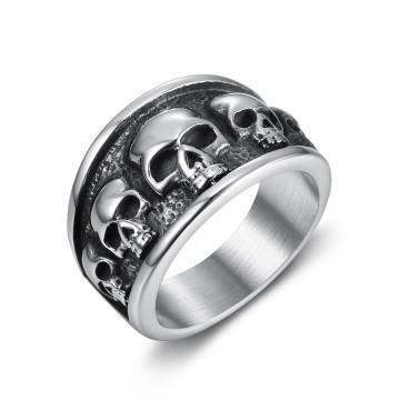 Punk Rock Hip Hop Skull Stainless Steel Finger Ring for DND Accessories