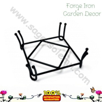 Black Powder Coated Wrought Iron Coaster Holder