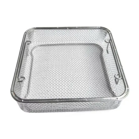 Stainless Steel Wire Mesh Basket 45cm x 34cm x 7cm Sterilization 304L On Sale