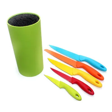 Non-stick coating accessories vegetable knife set with free inserted holder paring knives