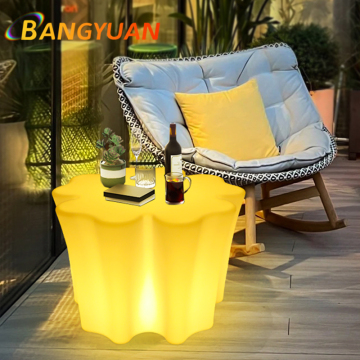 Modern RGB LED Bar Furniture for Events - Glowing Cocktail Tables and Portable Stools