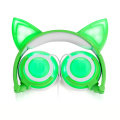 Kulit Lembut Kucing Telinga Headphone Protein bersinar Headphone