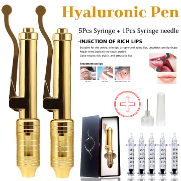 No Needle Noninvasive 0.3ml syringe needle golden Hyaluron Pen for Lips Filler Injector Anti Wrinkle Lips Lift Wrinkle Removal