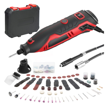 High-Power Corded Rotary Tool Kit for Wood Carving, Cutting, Grinding, Sanding & Engraving - 130W to 200W, 10,000 to 35,000 RPM
