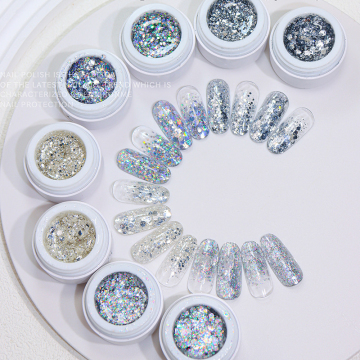 Miukiula White UV Gel Nail Polish - 8 màu lớn long lanh 15ml