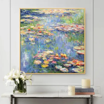 Professional Artist Reproduction Cloud Monet Water Lily Flowers Oil Painting on Canvas Wonderful Landscape Lilies Oil Painting