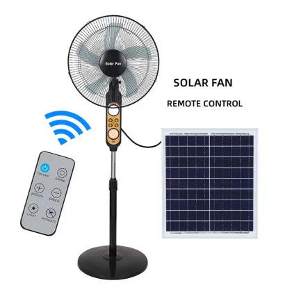 2022 New Solar Ventilateur: 12V Rechargeable Solar Stand Fan