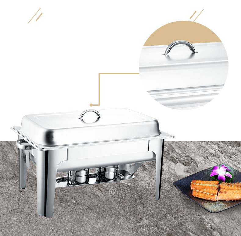 Rectangular stainless steel heating pot with two stoves
