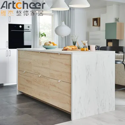 Moveable Kitchen Island with Drawers and Stone Top
