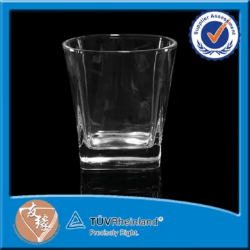 Antique Design Machine Made 250ml Glass Square Whisky Tumbler