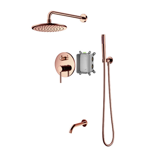 Brushed Nickel Brass Shower Faucet With Temp Control