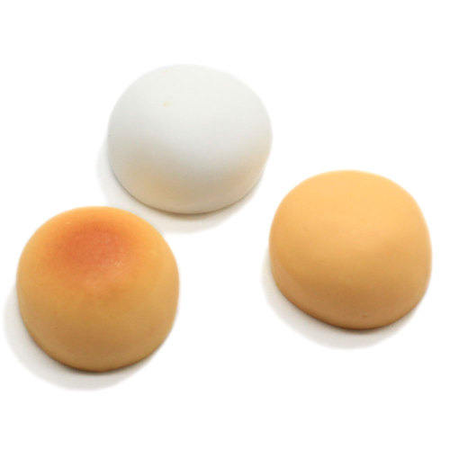 Kawaii 3D White Orange Steamed Bun 100pce Resin Simulation Food Cabochon Beads Children Dollhouse Toys Photo Props Diy Art Deco