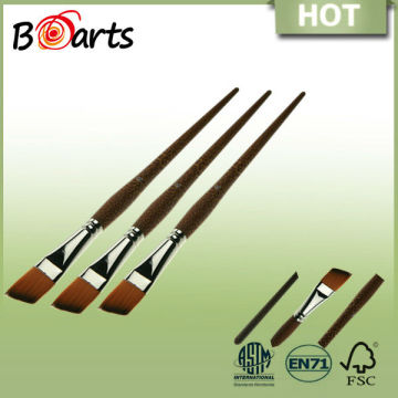 art supplies paypal best paint brush with angle shape bicolor synthetic hair and brown crack painting long handle